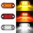 thumbnail image 2 of 2PCS Amber Warning Light 2LED Diode Light Oval Clearance Trailer Truck White Red LED Side Marker Lamp 12V-24V Truck, 2 of 6