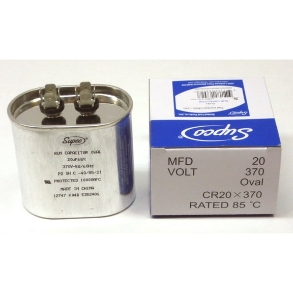 Supco CR20X370 HVAC Motor Oval Run Capacitor 20 MFD 370 Volts