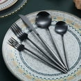 thumbnail image 3 of Just Houseware Silverware Sets 40-Piece Matte Black Stainless Steel Flatware Set, 3 of 7