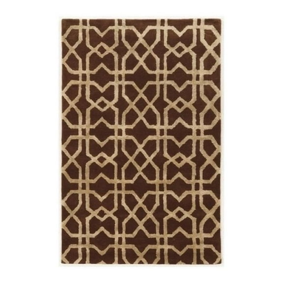 Hawthorne Collection 2' x 3' Hand Tufted Rug in Brown and Sand