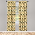 thumbnail image 4 of Ambesonne Travel Window Curtains, Delivery Trucks Cartoon Cars, Each 28" W x 95" L, Pale Orange Slate Blue, 4 of 4