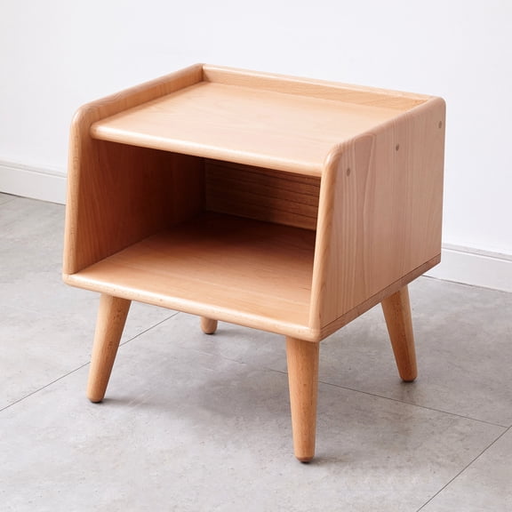 Solid Wood - Rounded Edges for Safety - Bedroom - Retro Nightstand with Character