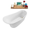 thumbnail image 7 of 63" Streamline N460-IN-BBR Soaking Freestanding Tub and Tray With Internal Drain in Brushed Brass, 7 of 7