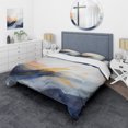 thumbnail image 1 of Designart "Marble Storm in Blue and Yellow Abstract III" Abstract Painting Bedding Covert Set - Abstract Blue Modern Bed Set With 2 Shams, 1 of 6