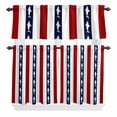 thumbnail image 2 of Kitchen Window Curtains Valance and Tier Set, Nautical Shark Red White Striped Rod Pocket Tier Curtain Valance Set, Modern Abstract Art Light Filtering Cafe Curtains for Bedroom Living Room, 2 of 9