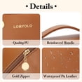 thumbnail image 3 of Lomyolo Large Capacity Makeup Bag for Women, 9.8L Waterproof Travel Cosmetic Organizer Toiletry Bag with Brush Pouch, Open Flat Toiletry Bag, Portable Lightweight Leather Cosmetic Bags -Brown, 3 of 6