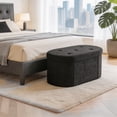 thumbnail image 6 of Gianna 43 Inch Ottoman with Storage, Folding Foot Rest for Living Room & Bedroom, Versatile Home Bench, Black, 6 of 7