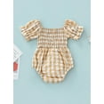 thumbnail image 3 of Baby Short Sleeve Romper with Plaid Pattern, Sweet Style Color Matching Summer Clothing 1 Months-18 Months, 3 of 7