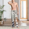thumbnail image 5 of Uemuo Tropical Leaves Pattern Men's Wide Leg Palazzo Lounge Pants with Pockets Light Weight Loose Comfy Casual Pajama Pants-Medium, 5 of 9
