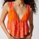 thumbnail image 3 of Chaleco Mujeres Casual Ruffle Tank Top Lace Up V Neck Patchwork Slim Chaleco Tops (Naranja M) Ygjytge Naranja T M para Mujer, 3 of 6