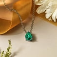 thumbnail image 3 of Collar con colgante deslizante solitario JeenMata en baño de oro blanco con piedra natal de mayo 1,5 TCW, 3 of 6