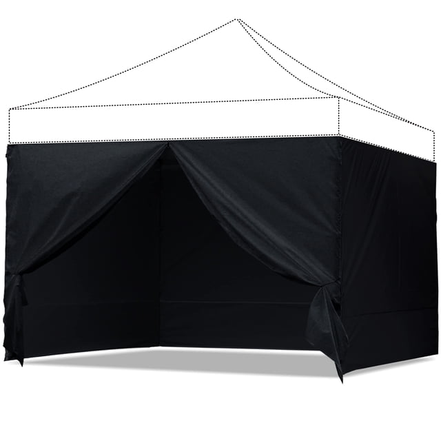 Pared lateral ABCCANOPY para toldo de 10 x 10 cm, negro (solo 4 paredes)