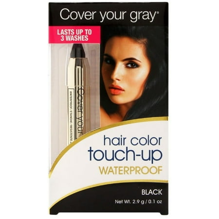 2 Pack - Cover Your Gray Waterproof Hair Color Touch-Up Chubby Pencil, Black 0.10