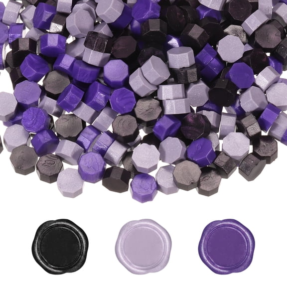 Uxcell Wax Seal Beads, 300 Pcs 3 Colors Set for Sealing Letters, Invitations, Gift Wrapping, DIY, , Purple Tone