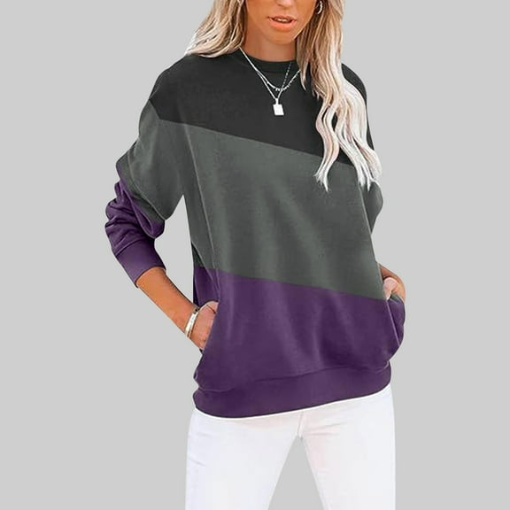 SIYUDAN Women Sweatshirts Long Sleeve Sweatshirt Womens Pullover Tops PP2 Pullover Adult Adult Crewneck Sweatshirt Fall Women Clothes Sweatshirt Women Trendy