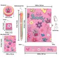 thumbnail image 2 of Ginmlyda Secret Diary with Lock and Keys, Notebook Stationery Set Incl. Rosy Pink Princess Journal with Lock Memo pad 6 Colored Pen Ruler Sharpener Eraser for Learning Writing Drawing Gifts, 2 of 6