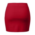 thumbnail image 5 of Womens Skort High Waist Side Slit Skirt with Built in Shorts Solid Stretchy Bodycon Pencil Casual Red S, 5 of 5
