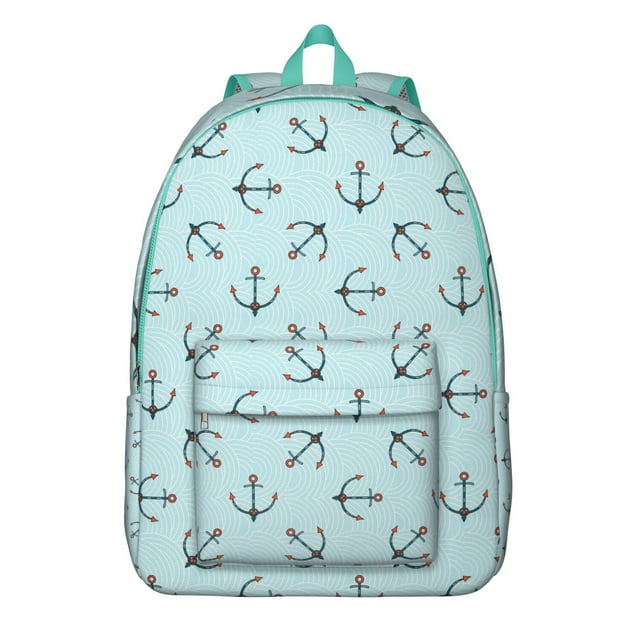 Sailor Mariner Seashell Sailing Travel Backpack Oxford Durable Material Backpack with Nautical Marine Print Large Capacity Comfortable Carrying Anti-theft Features for Students and Outdoor Enthusiasts