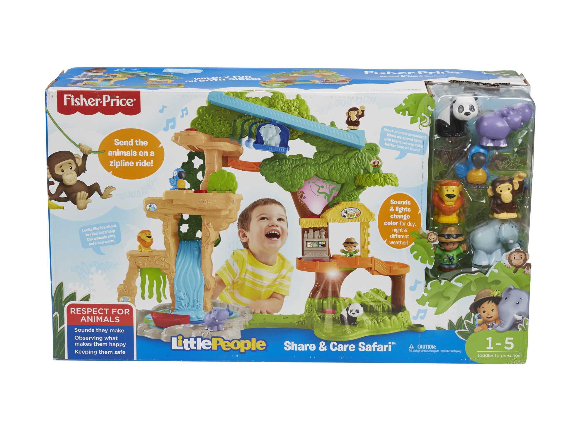 Little People Share & Care Safari Interactive Lights & Sounds Playset