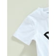 thumbnail image 5 of Bagilaanoe 2pcs Newborn Baby Boy Short Pants Set Short Sleeve Letter Print T Shirt Tops + Shorts 3M 6M 12M 18M 24M Infant Casual Summer Outfits, 5 of 7