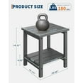thumbnail image 3 of 2-Tier Square Side Table, 18" Outdoor Side Tables, Weather Resistant End Table for Patio, Backyard, Pool, Indoor Companion, Beach, Easy Maintenance, 3 of 6