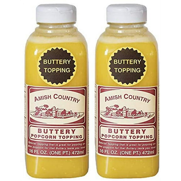 Amish Country Popcorn | Buttery Popcorn Topping - 2 - 16 oz Bottles | Old Fashioned, Non-GMO and Gluten Free (2 - 16 oz Bottles)