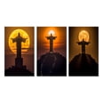 thumbnail image 2 of Designart "Supermoon Over Christ the Redeemer Rio's Icon II" Christianism Wall Art Set Of 3 - Traditional Yellow Gallery Set For Office Decor, 2 of 6