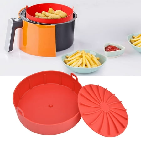 

Mgaxyff Fryer Silicone Pot Basket Liner Replacement for More Than 7.5in Fryer Accessories Red Fryer Silicone Pot Fryer Pot