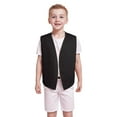 thumbnail image 2 of TOPTIE Kid Volunteer No-Button Child Vest Waistcoat Party Vests 5 Packs-Black-M, 2 of 5