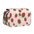thumbnail image 1 of Disketp Strawberry Floral Estuche de Lápices de Doble Capa con Tapa Abatible y Cremallera, Organizador Escolar para Adolescentes y Adultos, 1 of 7
