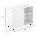 thumbnail image 3 of HOMCOM Support d'Imprimante Table d'Imprimante Mobile avec Rangement Roues Blanc, 3 of 10