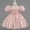 Pink, variant on NAISIBABY Girls Flower Dress 7T, Satin Mesh Splicing Back Zipper Puff Sleeve Party Birthday Pageant Princess Dress Pink