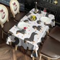 thumbnail image 4 of Dachshund and Heart Rectangle Tablecloth 60"x120",Waterproof Polyester Rectangle Table Cloth, Wipeable Spillproof Polyester Tablecloth for Dining, Camping, Indoor and Outdoor, 4 of 6
