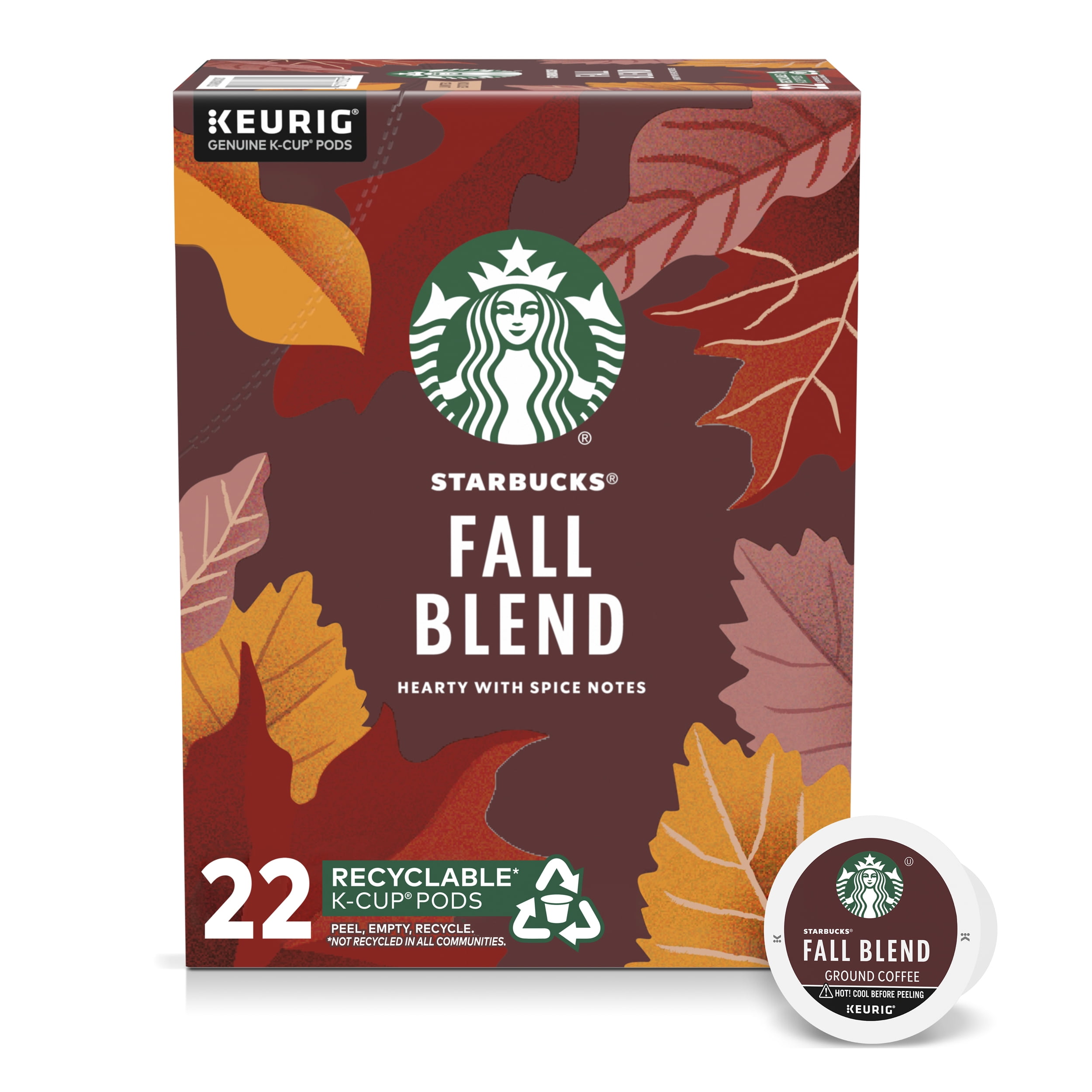 Starbucks Fall Blend, Medium Roast K-Cup Coffee Pods, 100% Arabica, Naturally Flavored, 22 ct