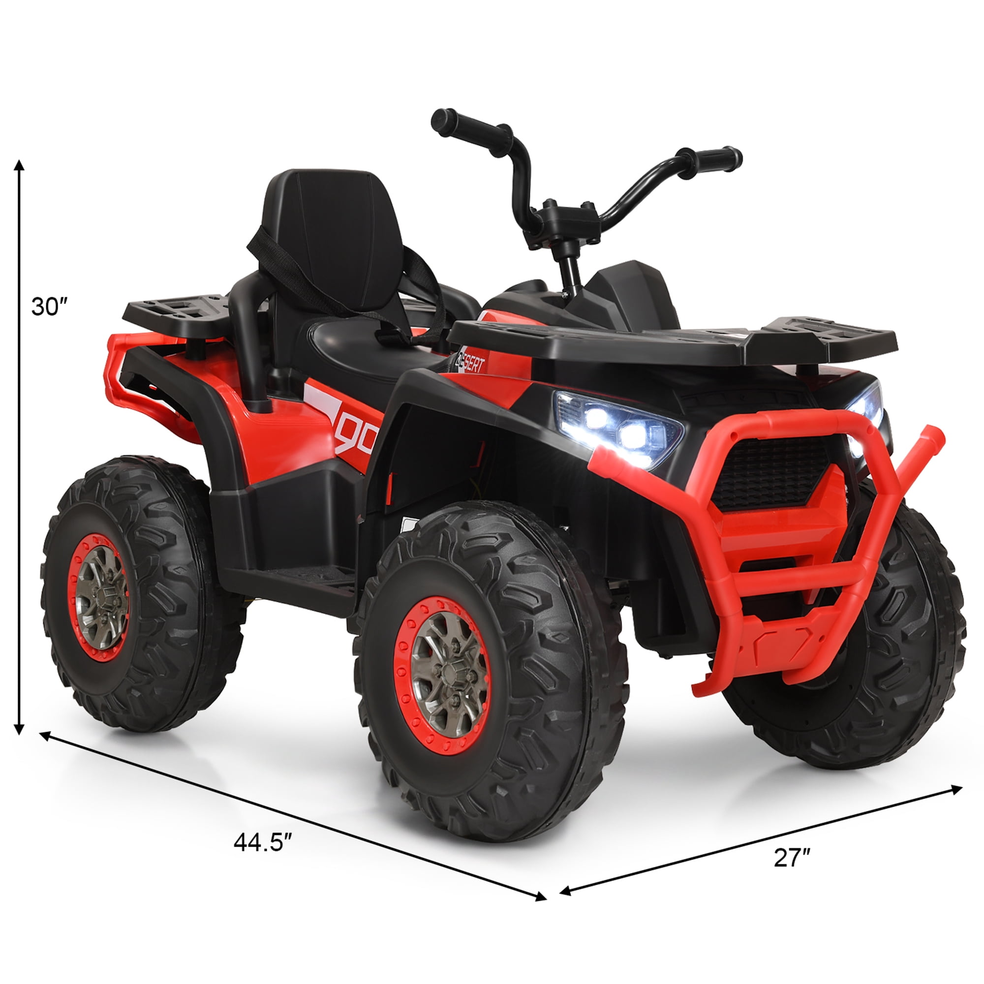 Gymax 12V Electric Kids Ride On Car ATV 4-Wheeler Quad w/ LED Light Red