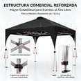 thumbnail image 4 of Carpa Plegable 3x3 m , Toldo Oxford 150D Impermeable Protección UPF50+ Anti Rayos UV, Mecanismo Bloqueo Central Armado Rápido Sin Herramientas-Para Jardín, Patio, Camping, Fiestas y Puestos De Feria, 4 of 7