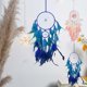 thumbnail image 1 of Fiudx Atrapasueños Decorativo, Cristales Naturales con Plumas, Adorno de Pared Bohemio, Energía Relajante para Dormitorio, Sala de Estar, Oficina, Regalo Ideal, 60 X 20 Cm, Color Azul y Rosa., 1 of 7
