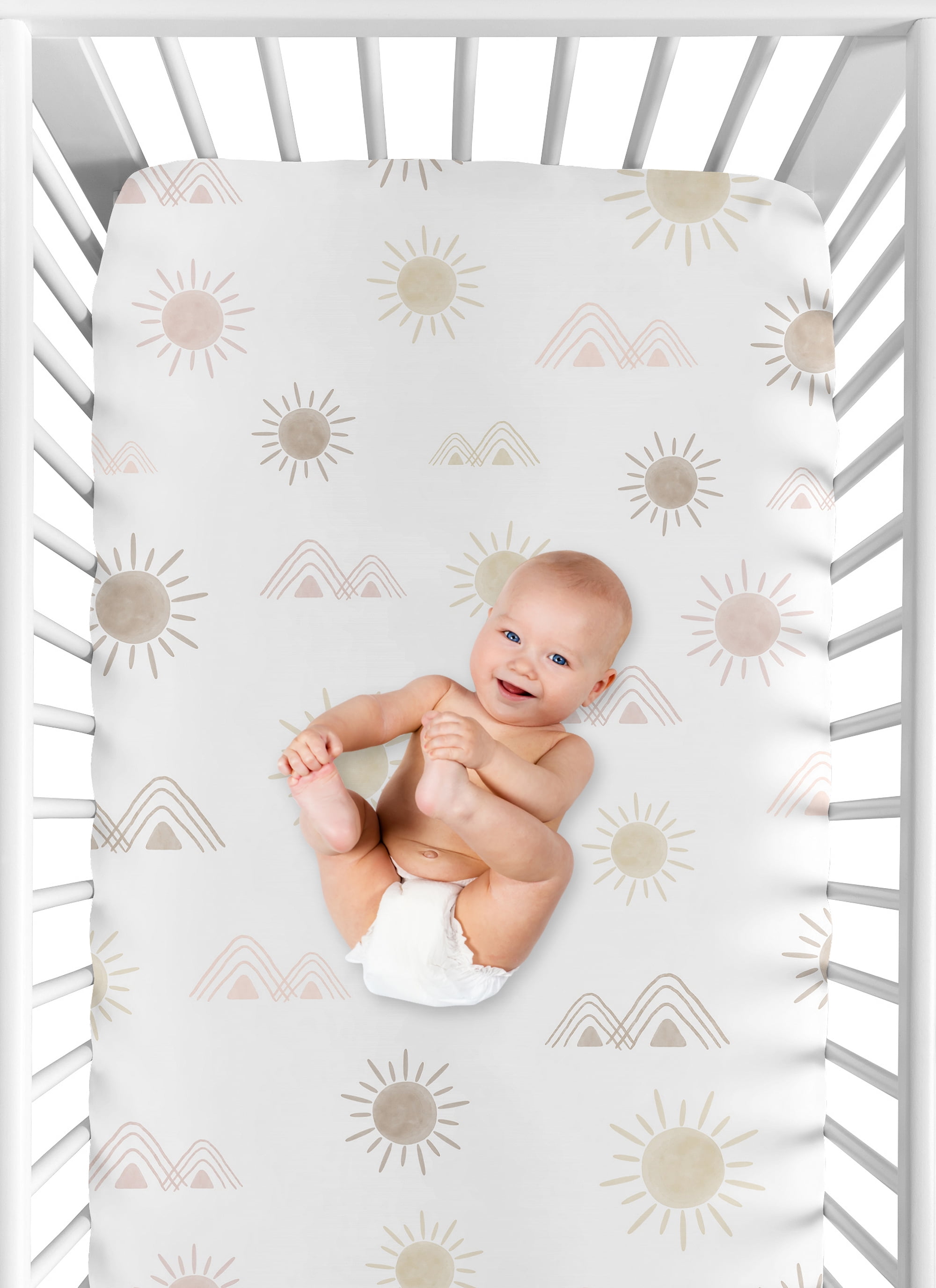 Desert Sun Pink and Mauve Fitted Crib Sheet by Sweet Jojo Designs