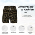 thumbnail image 5 of Lsque Mens Swim Trunks Gold Pinecone Merry Christmas Pattern - Bathing Suit Compression Liner - Beach Swim Shorts Swimwear - (S-3XL) - Stretch Quick Dry -Small, 5 of 9
