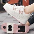 thumbnail image 5 of Yiomxhi Kids Roller Shoes, Boys Girls Sneakers with Wheels, Become Sport Sneaker for Christmas Birthday Children Gift, Adjustable Roller Skates Suitable for Outdoor School, 5 of 7