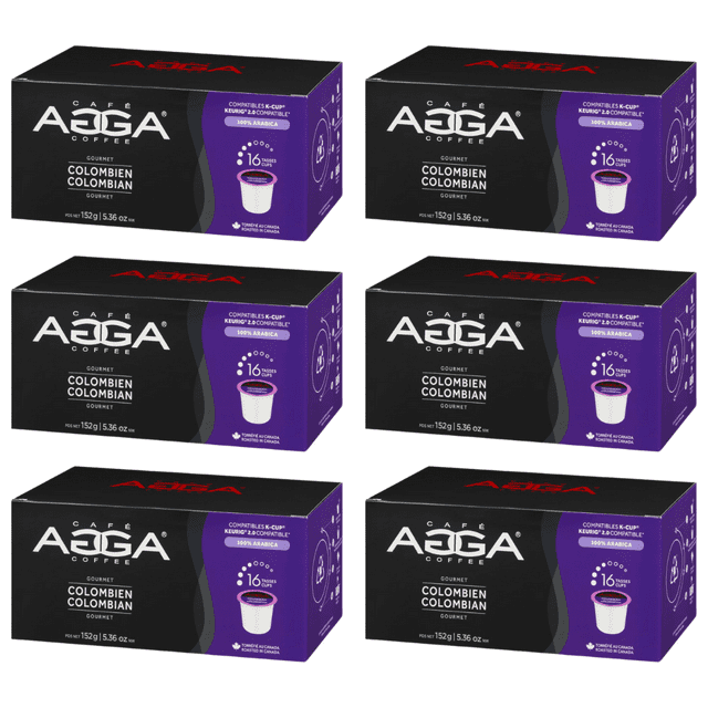 CAFÉ AGGA - Colombien Gourmet 96 K-Cup® Pods / Keurig®