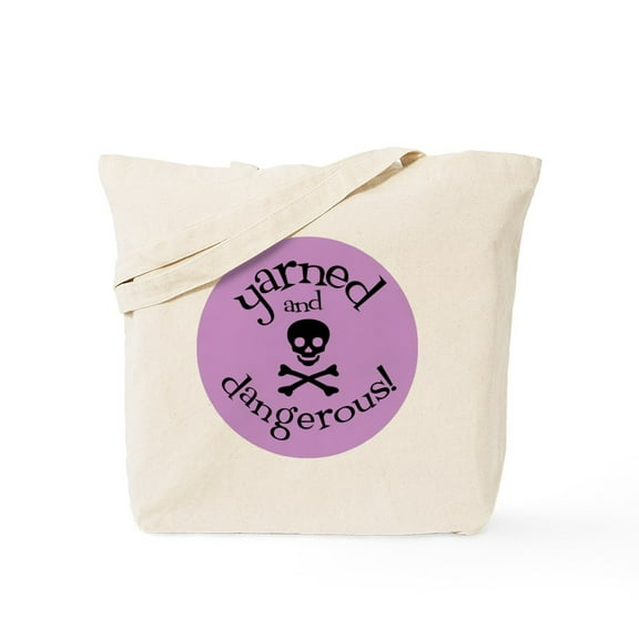 CafePress - Knit Sassy Yarned & Dangerous! Tote Bag - Unisex Canvas Tote Bag, Beige, 1-Piece