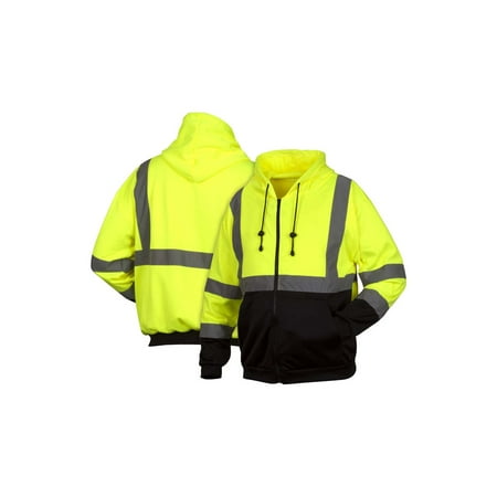 

RSZH3210XL XL Lime/Black Safety Front Zipper Hooded Sweatshirt