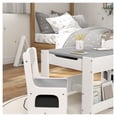 thumbnail image 5 of Qaba 3 Piece Table and Chair Set, 2 in 1 Toddler Table and Chair Set with Reversible Blackboard, Storage & Bookshelves for Playroom, , Gray, 5 of 9