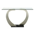 thumbnail image 2 of Furniture of America Navarre Steel Glass Console Table in Silver and Black, 2 of 10