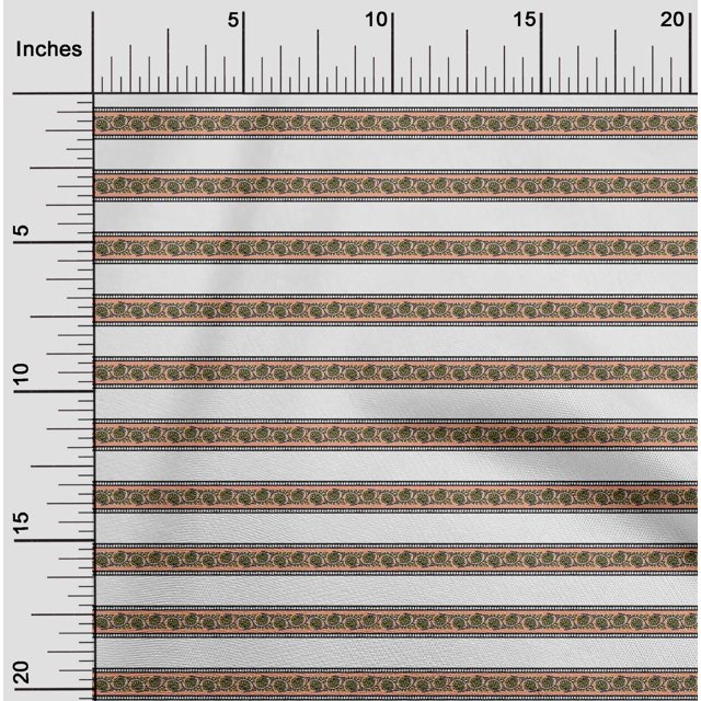 oneOone Polyester Lycra Peach Fabric Ethnic Block Craft Projects Decor Fabric Printed By The Yard 56 Inch Wide