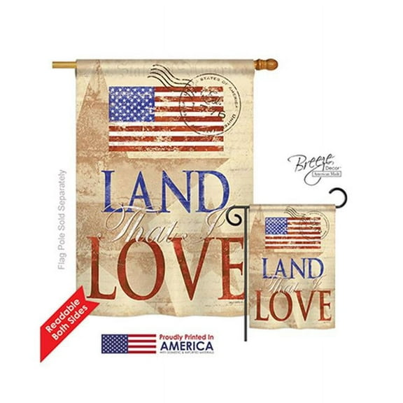 Breeze Decor H111054-BO Land That I Love Americana Patriotic Impressions Decorative Vertical 28" x 40"
