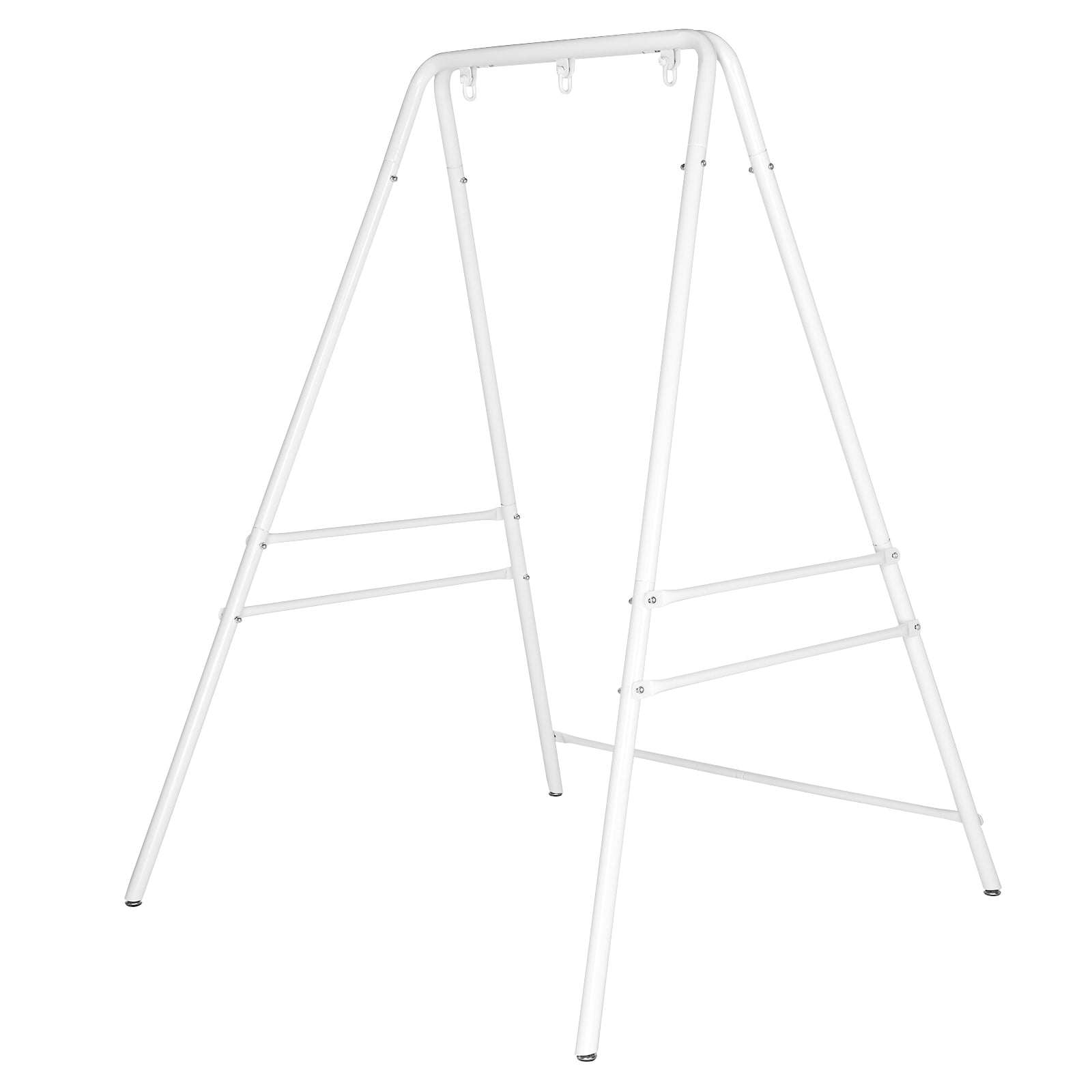 133*137*180cm Wrought Iron Four-Legged Standing 200kg Three Rings Hanging Chair Frame White