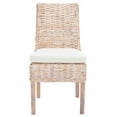 thumbnail image 5 of SAFAVIEH Suncoast Classic Rattan Solid Dining Parsons Chair, Natural/White Wash (Set of 2), 5 of 15