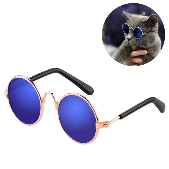 Drôle Mignon Chien Chat Rétro Lunettes de Soleil de Mode Lunettes de Protection Transparentes Chiot Chat Professeur Célibataires Lunettes Photos pour Animaux de Compagnie Accessoires pour Petit Chien Chat